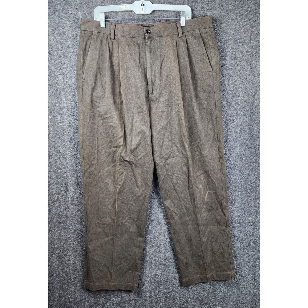 Dockers Khaki Pants Mens 38x30 Brown Vintage Pleated High‎ Rise Trousers